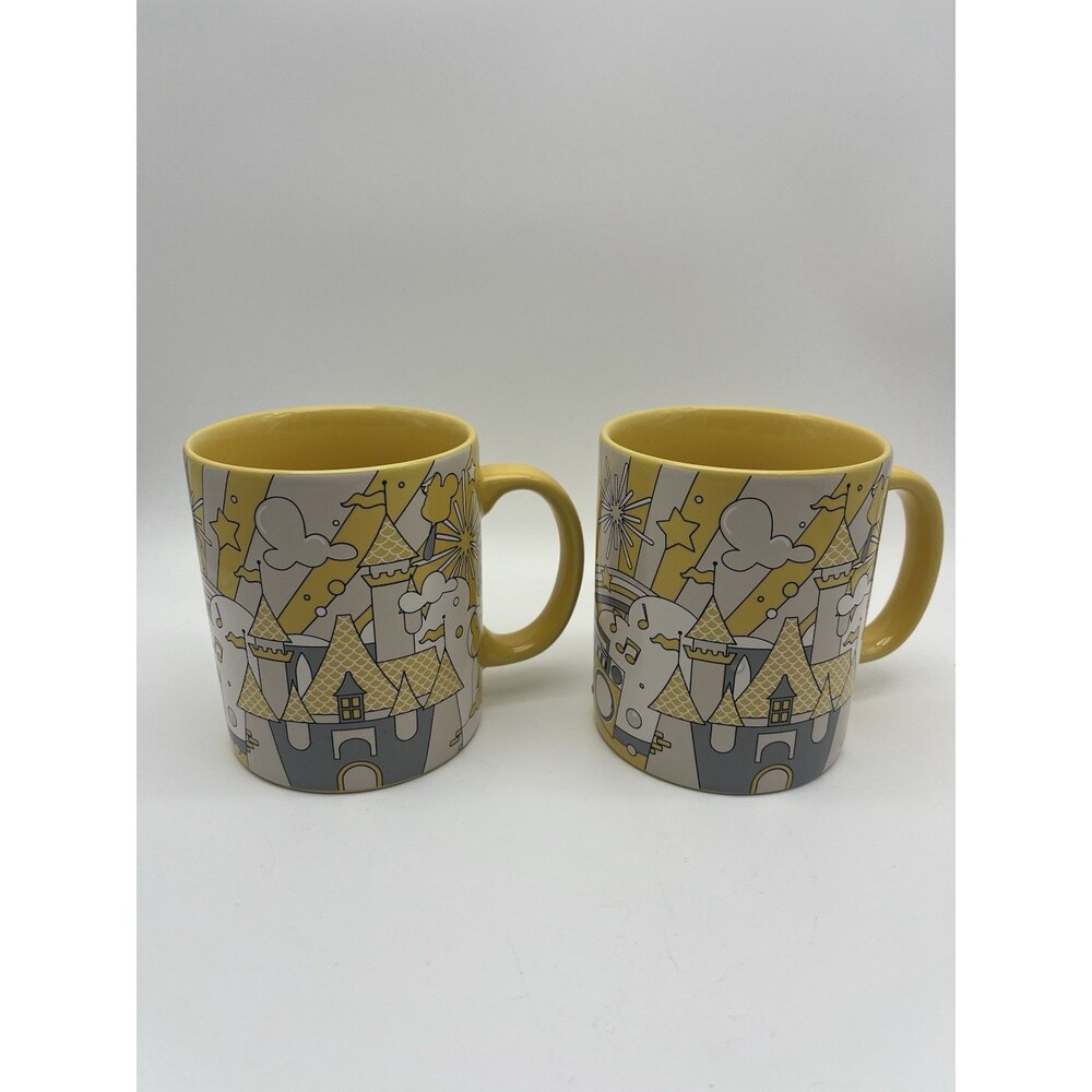 Disney Castle, Mickey Mouse, Yellow Mug Set of 2